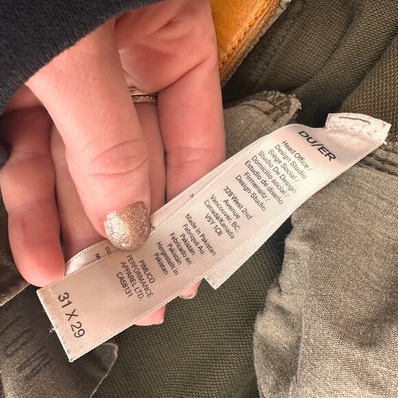 DU/ER Men's N2X Green Relaxed Taper Joggers Pants Size 31 - Picture 7 of 8